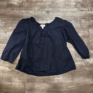 Talbots Navy Blue Blouse Size XL